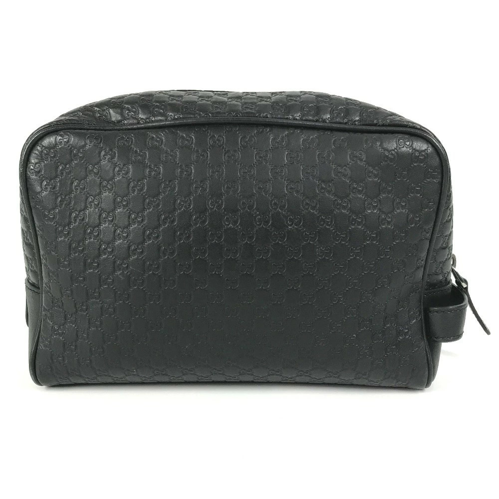 GUCCI Guccissima GG Logo Clutch Bag Clutch Handle Shoulder Leather Black - Picture 2 of 15